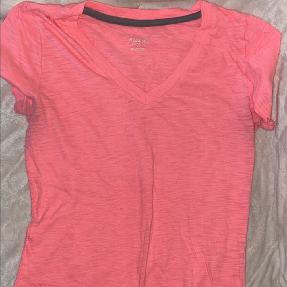 Neon pink v-neck t shirt